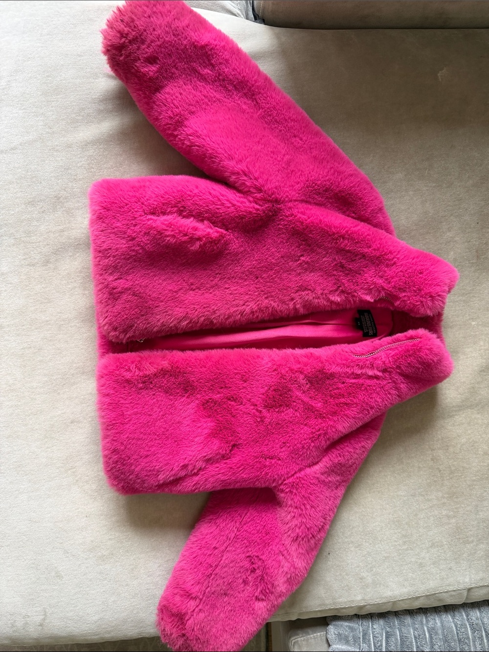 Fabulous Furs Kids Hot Pink Faux Fur Coat